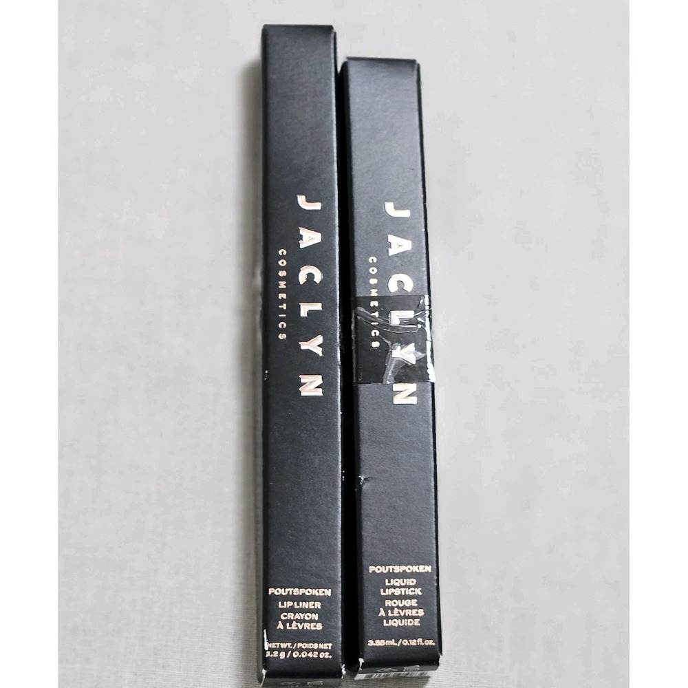 JACLYN Cosmetics Poutspoken Matte Liquid Lipstick & Lip Liner NIB No Rules Red
